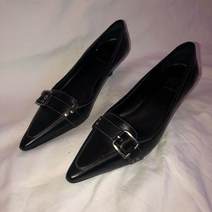 Circa Joan and David Djkubina Black Leather heels